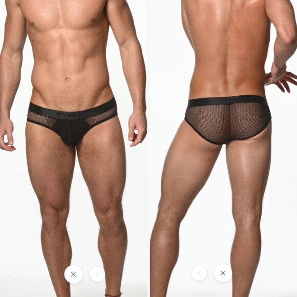ST33LE - Black Nylon Elastane Power Mesh Low Rise Brief (M) - Picture 2 of 8